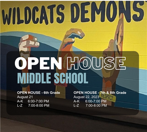 Middle School Open House Alert